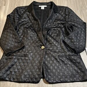 Carole Wren Elegant Black Quilted Blazer